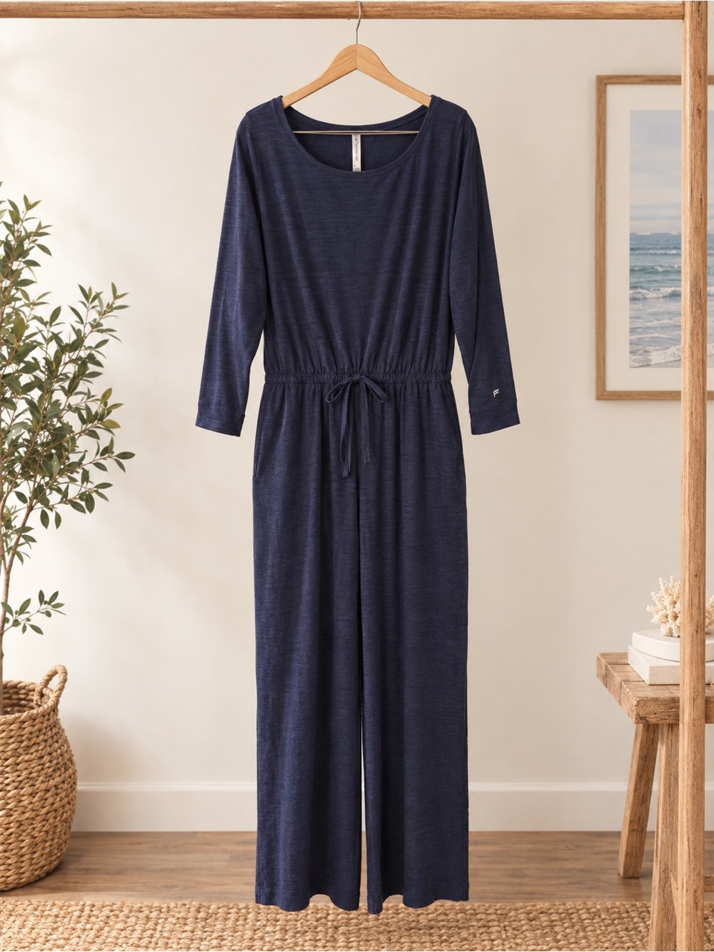 Flabletics Women’s Navy Drawstring Lounge Jumpsuit